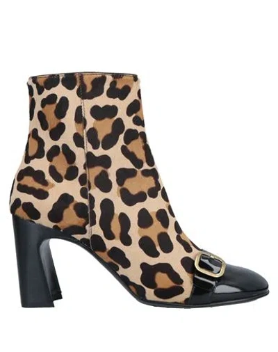 Tod's Woman Ankle Boots Camel Size 7 Leather In Beige