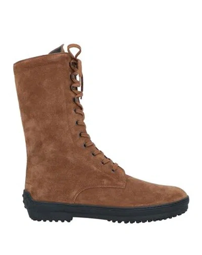 Tod's Suede Combat Boots In Brown