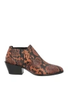 Tod's Snake-effect Leather Ankle Boots In Animal Print