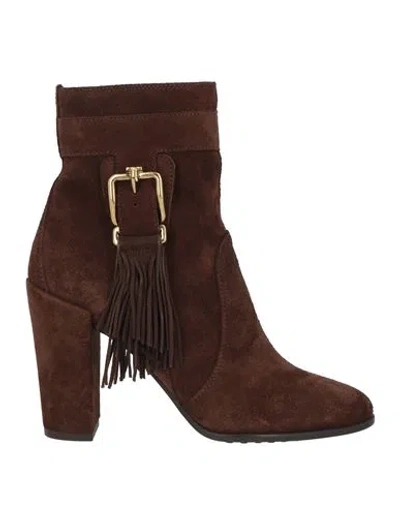 Tod's Woman Ankle Boots Chocolate Brown Size 5 Leather