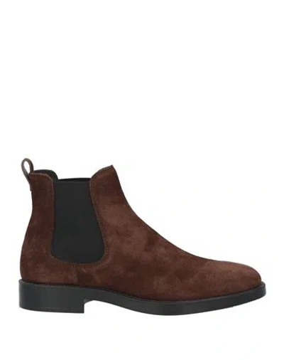 Tod's Woman Ankle Boots Chocolate Brown Size 6 Soft Leather In Brown