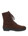 Tod's Woman Ankle Boots Dark Brown Size 4 Leather