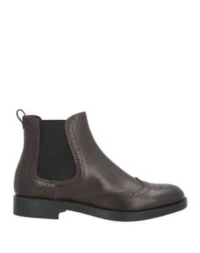 Tod's Woman Ankle Boots Dark Brown Size 7.5 Soft Leather