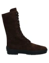 Tod's Woman Ankle Boots Dark Brown Size 8 Leather In Brown