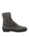 Tod's Woman Ankle Boots Grey Size 6 Leather
