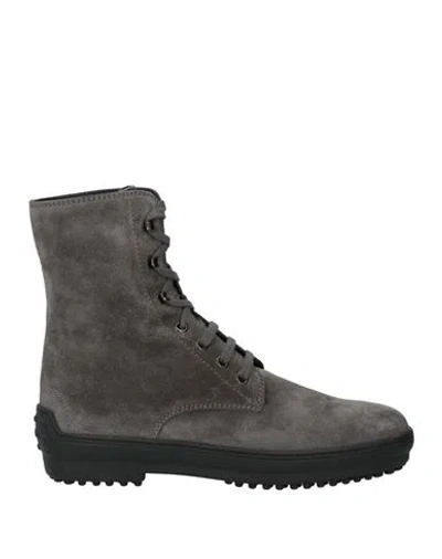 Tod's Woman Ankle Boots Grey Size 6 Leather