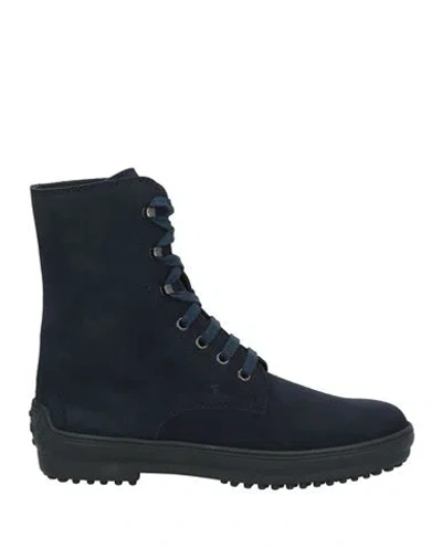 Tod's Woman Ankle Boots Midnight Blue Size 4.5 Leather