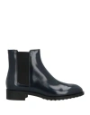 Tod's Woman Ankle Boots Midnight Blue Size 8 Soft Leather