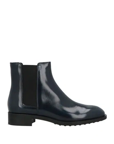 Tod's Woman Ankle Boots Midnight Blue Size 8 Soft Leather