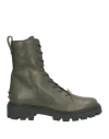 Tod's Woman Ankle Boots Military Green Size 5 Leather