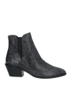 Tod's Woman Ankle Boots Navy Size 7 Soft Leather, Textile Fibers In Navy Blue