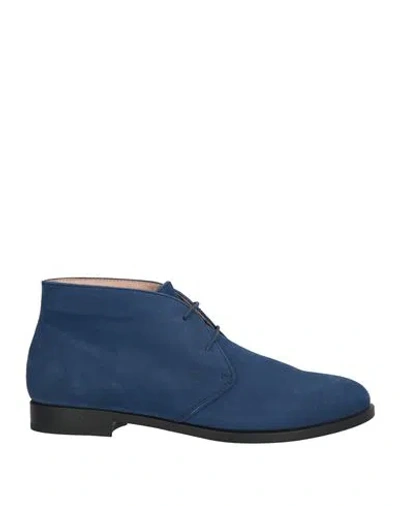 Tod's Woman Ankle Boots Navy Size 6.5 Leather In Blue