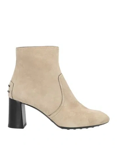 Tod's Woman Ankle Boots Sand Size 7 Soft Leather In Beige