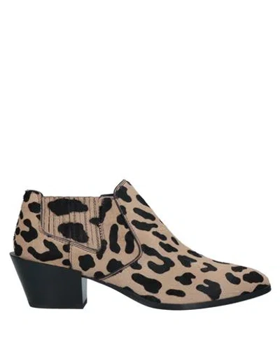 Tod's Woman Ankle Boots Sand Size 7.5 Leather In Beige