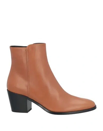 Tod's Woman Ankle Boots Tan Size 8 Calfskin In Brown