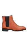 Tod's Woman Ankle Boots Tan Size 8 Leather In Brown