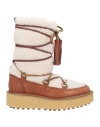 Tod's Platform Ankle Boots In Leather And Wool In Brown