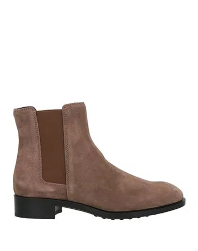 Tod's Woman Ankle Boots Taupe Size 7.5 Leather