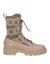 Tod's Woman Ankle Boots Taupe Size 8 Leather, Textile Fibers