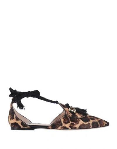 Tod's Woman Ballet Flats Beige Size 7.5 Leather