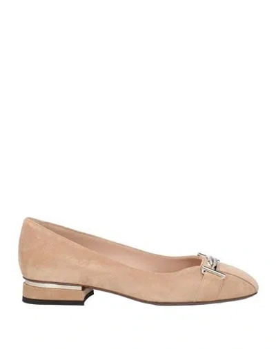 Tod's Woman Ballet Flats Beige Size 8 Leather