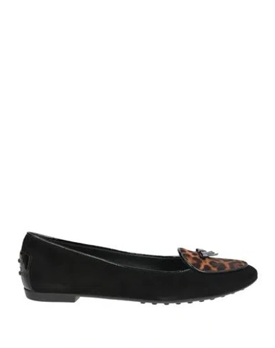 Tod's Woman Ballet Flats Black Size 4 Leather