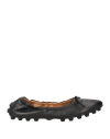 Tod's Woman Ballet Flats Black Size 8 Leather