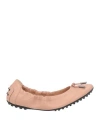 Tod's Woman Ballet Flats Blush Size 5.5 Leather In Pink