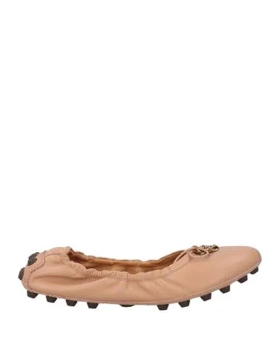 TOD'S TOD'S WOMAN BALLET FLATS BLUSH SIZE 8 LEATHER