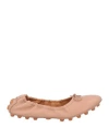 Tod's Beige Gommino Ballerina Shoes In Pink