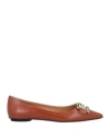 Tod's Woman Ballet Flats Brown Size 6.5 Soft Leather In Brown