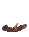 Tod's Woman Ballet Flats Brown Size 7 Leather In Brown