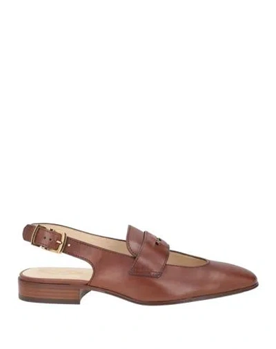Tod's Woman Ballet Flats Brown Size 8 Leather