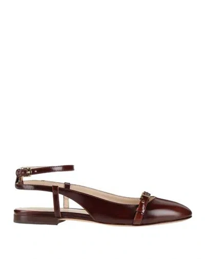 Tod's Woman Ballet Flats Chocolate Brown Size 7.5 Leather