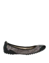 Tod's Woman Ballet Flats Grey Size 8 Leather