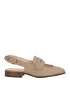 Tod's Woman Ballet Flats Khaki Size 7 Leather In Multi