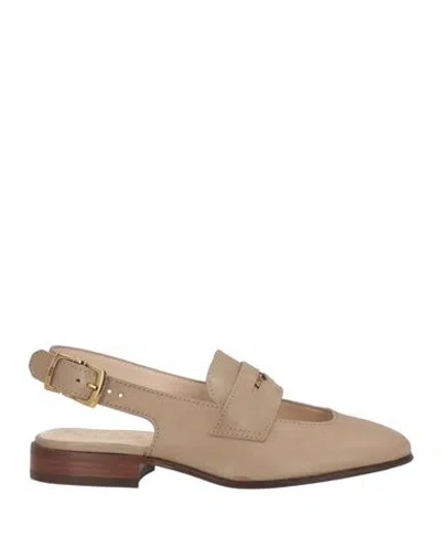 TOD'S TOD'S WOMAN BALLET FLATS KHAKI SIZE 7 LEATHER