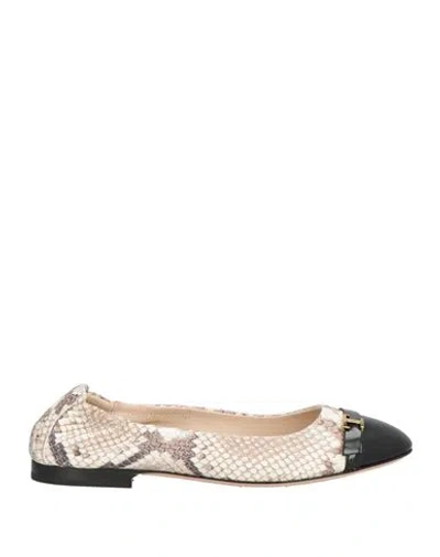 Tod's Woman Ballet Flats Off White Size 5 Leather In Neutral