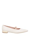 Tod's Woman Ballet Flats Off White Size 7.5 Soft Leather