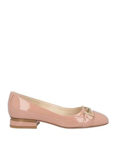 Tod's Woman Ballet Flats Antique Rose Size 6.5 Leather In Pink