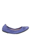 Tod's Woman Ballet Flats Purple Size 6 Leather In Purple