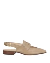Tod's Woman Ballet Flats Khaki Size 7 Leather In Multi