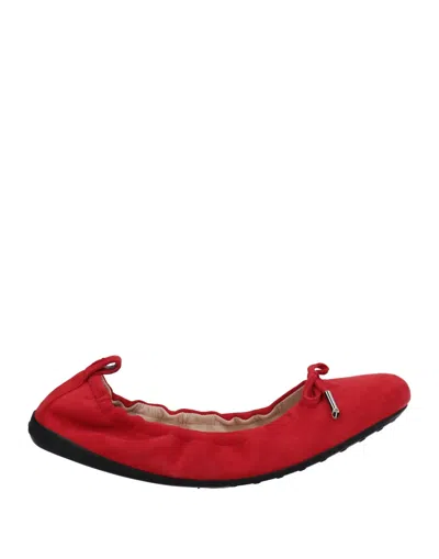 Tod's Woman Ballet Flats Tomato Red Size 6.5 Soft Leather