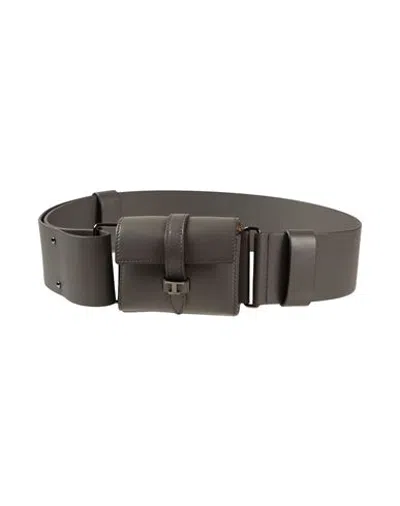 Tod's Woman Belt Bag Grey Size M Leather