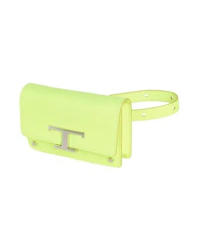 Tod's Woman Belt Bag Lime Green Size - Leather