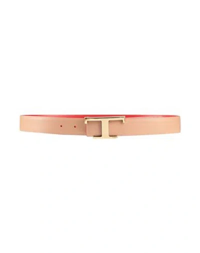 Tod's Woman Belt Blush Size 30 Leather In Pink
