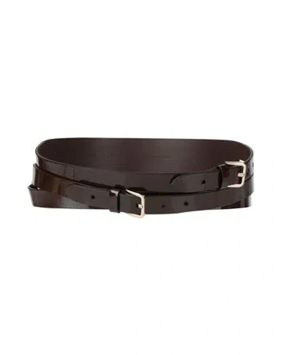 Tod's Woman Belt Chocolate Brown Size 36 Leather