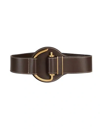 Tod's Woman Belt Dark Brown Size 36 Leather