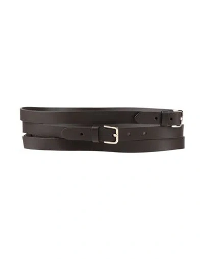 Tod's Woman Belt Dark Brown Size 36 Leather