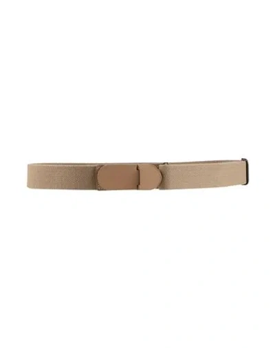 Tod's Woman Belt Khaki Size 39.5 Elastic Fibres, Leather In Sand